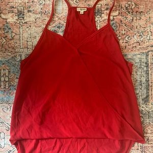 Lily White Red Wrap Blouse